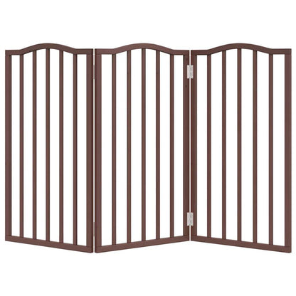 Vidaxl Puerta Para Perros Plegable 3 Paneles Álamo Marrón Roble 150 Cm_3