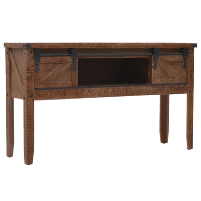 Mesa Consola De Madera De Abeto Maciza Marrón 131x35,5x75 Cm_3