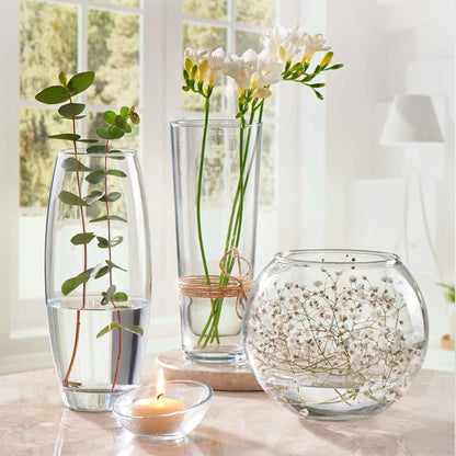 Florero Vidrio Transparente Curvo 11x26cm Decoración Hogar