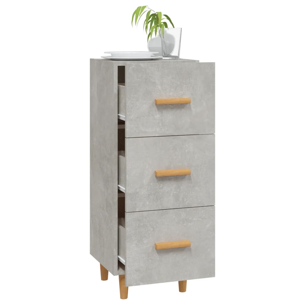 Aparador De Madera Contrachapada Gris Hormigón 34,5x34x90 Cm / Vetonek_5