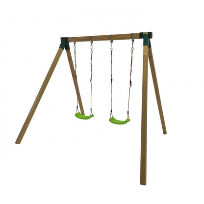 Columpio Doble De Madera Cuadrada Masgames Karai Junior Xl._1