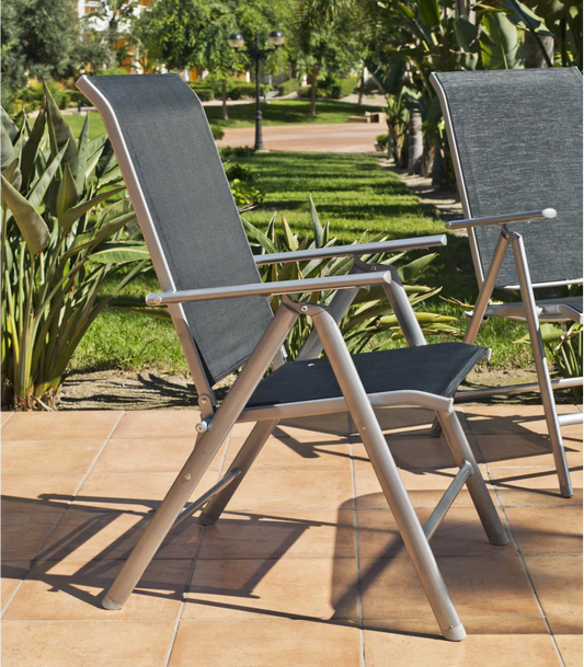 Sillón-tumbona Acero/textilen Seul-5 Plegable, 100cm(alto) 58cm(ancho) 69/98cm(fondo)_0