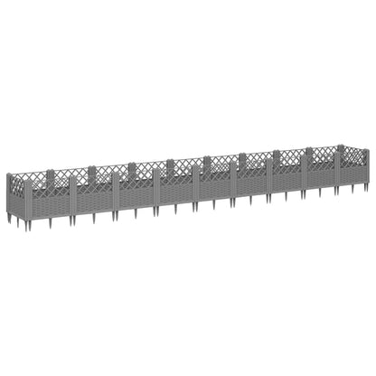 Jardinera Con Clavijas Pp Gris Claro 363,5x43,5x43,5 Cm_4