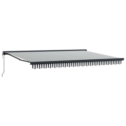 Toldo Retráctil Aluminio Y Tela Gris Antracita Y Blanco 4,5x3 M_0