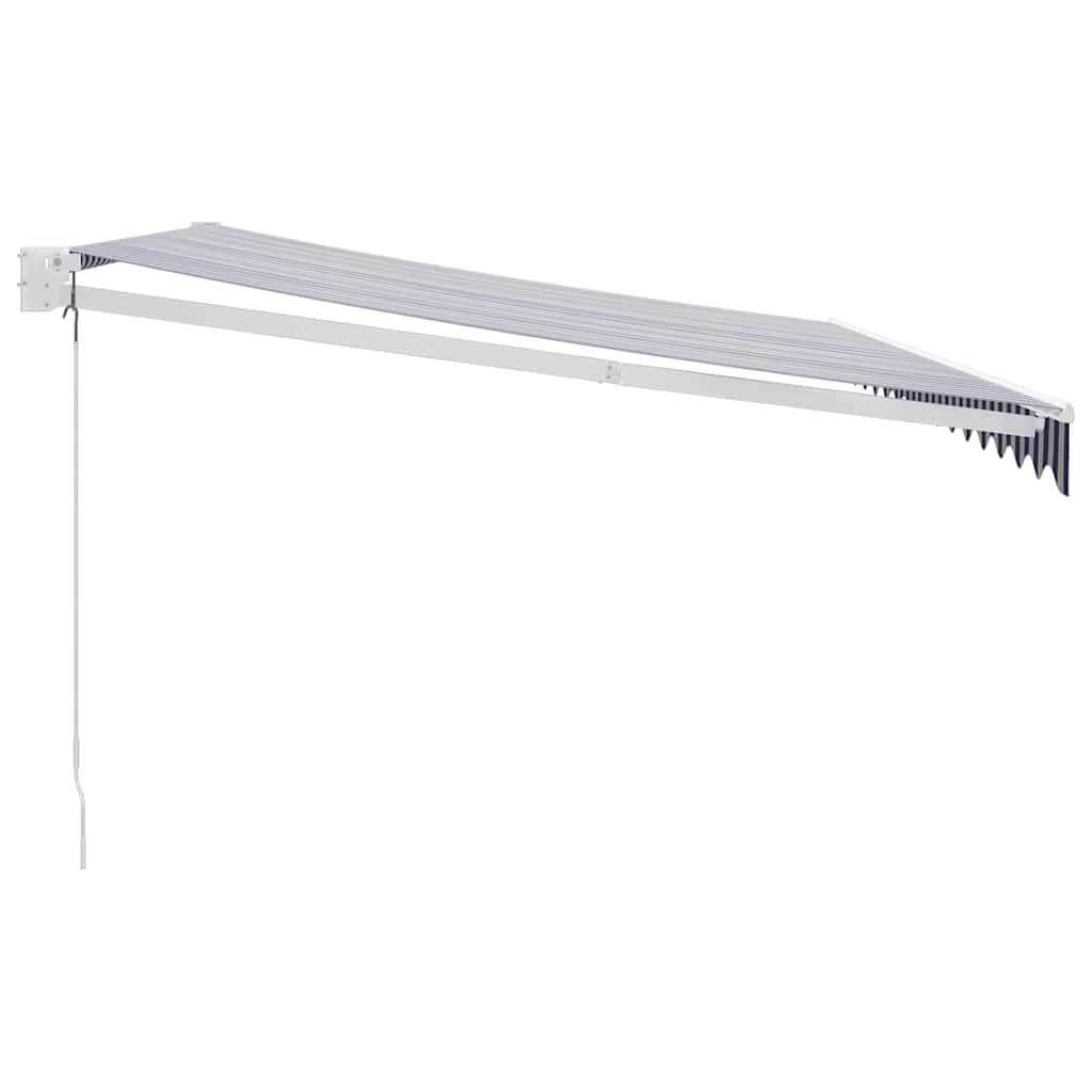 Toldo Retráctil Aluminio Y Tela Azul Y Blanco 4,5x3 M_3