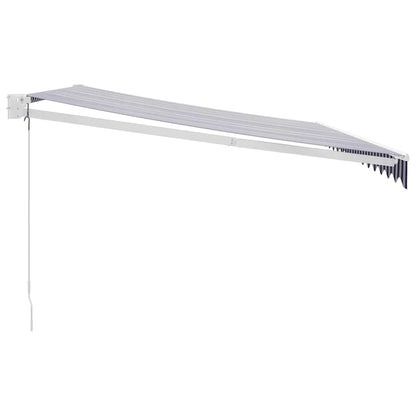 Toldo Retráctil Aluminio Y Tela Azul Y Blanco 4,5x3 M_3