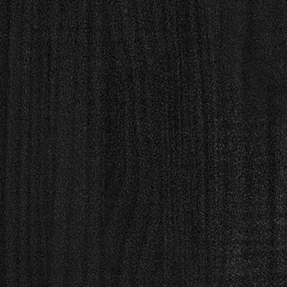 Mesita De Noche Madera Maciza De Pino Negro 35,5x33,5x41,5 Cm_4