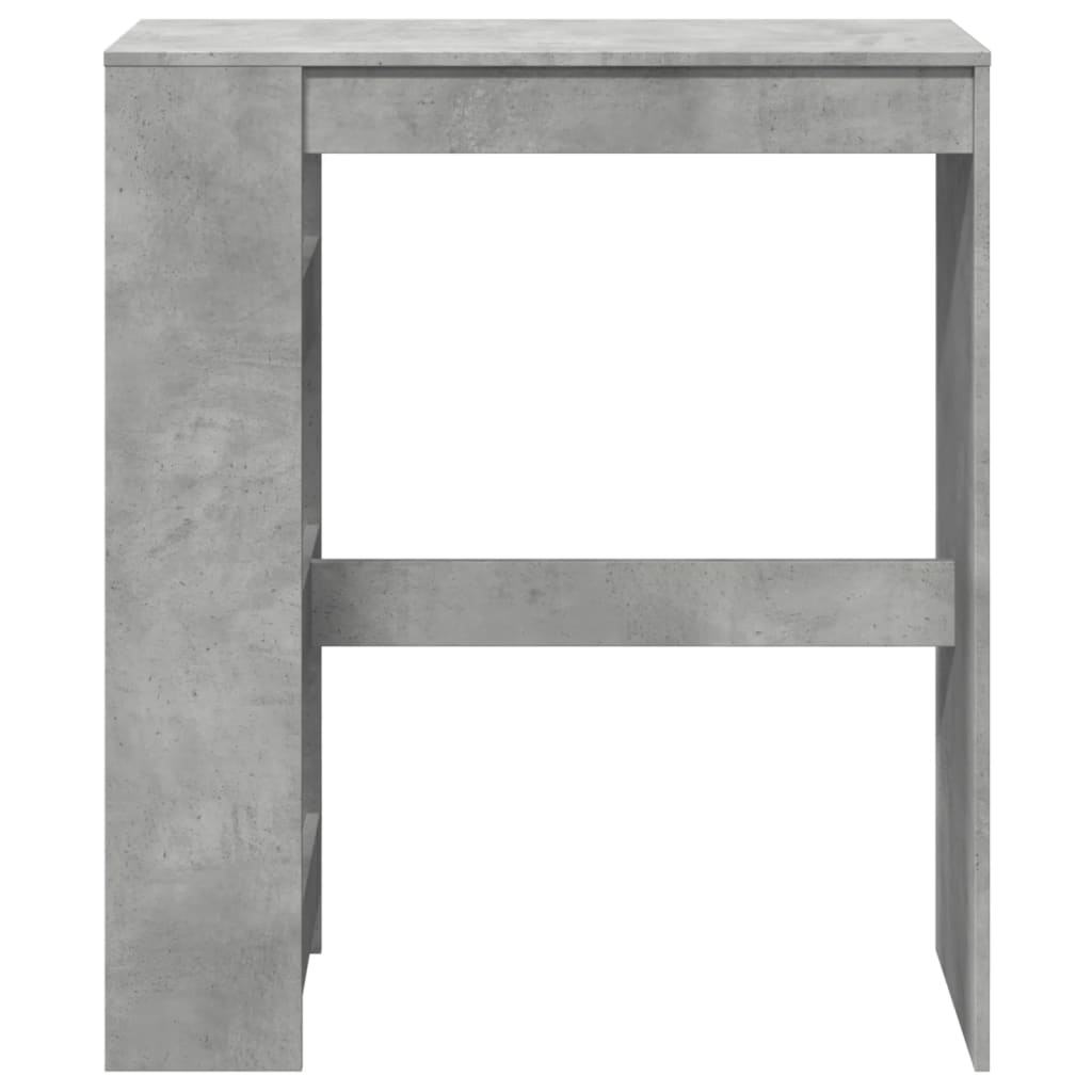 Mesa Alta Bar Con Estantes Madera Gris Hormigón 90x40x103,5 Cm_2