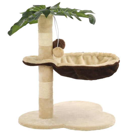 Vidaxl Rascador Para Gatos Con Poste De Sisal 50 Cm Beige Y Marrón_0