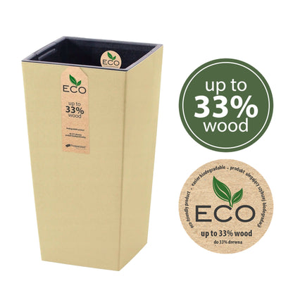 Macetero Con Inserto Prosperplast Urbi Square Eco 11,4 L En Color Crema 19,5 X 19,5 X 37,5 Cm_5