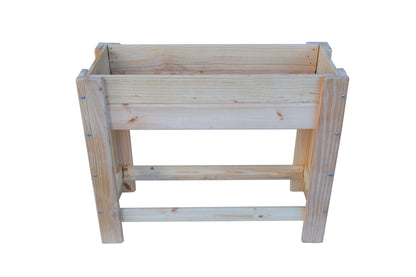 Mesa De Cultivo la Huerta De Madera Natural 99 X 39 X 80 Cm 50l + Bolsa Geotextil, Huerto Urbano Para Interior..