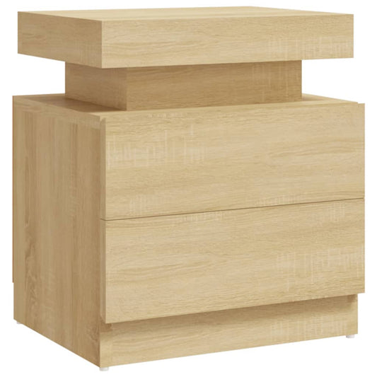 Mesita De Noche Madera De Ingeniería Roble Sonoma 45x35x52 Cm_0