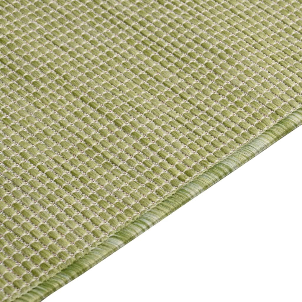 Vidaxl Alfombra De Exterior De Tejido Plano Verde 80x150 Cm_3
