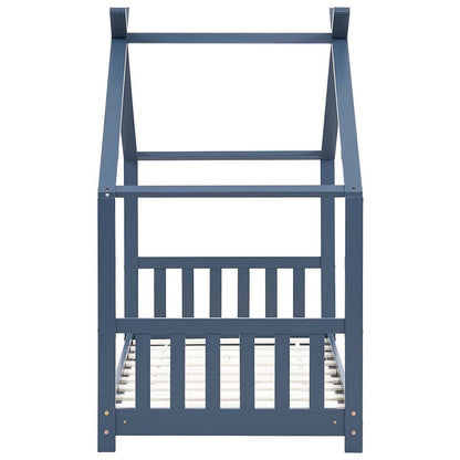 Vidaxl Estructura De Cama Infantil Madera Maciza Pino Gris 80x160 Cm_4