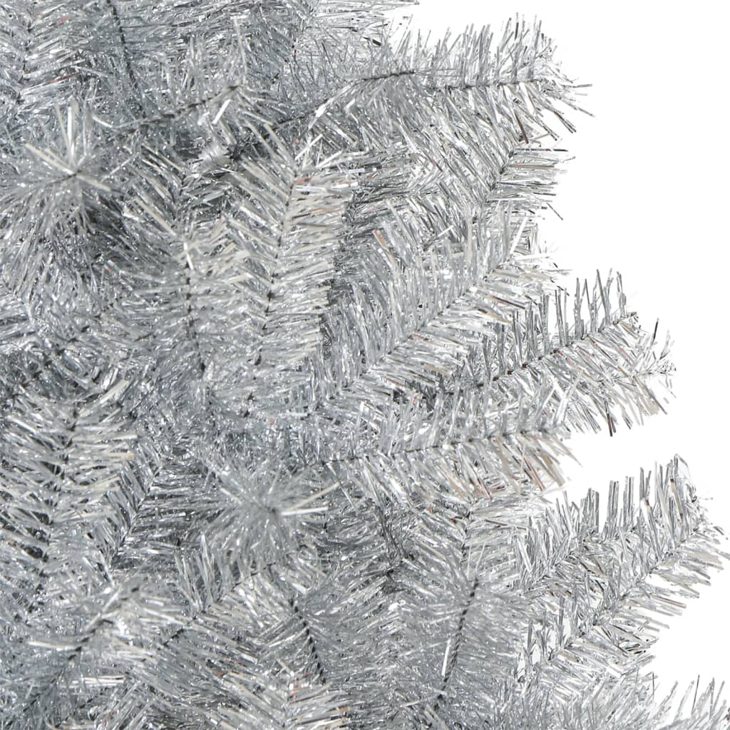 Vidaxl Árbol De Navidad Artificial Con Soporte Plateado Pet 120 Cm_3