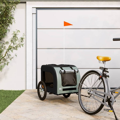 Vidaxl Remolque Bicicleta Para Mascotas Hierro Tela Oxford Negro Gris_1