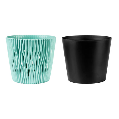 Maceta Redonda De Plastico Sandy Round En Color Salvia 15,8 (largo) X 15,8 (ancho) X 13,8 (alto) Cm_2