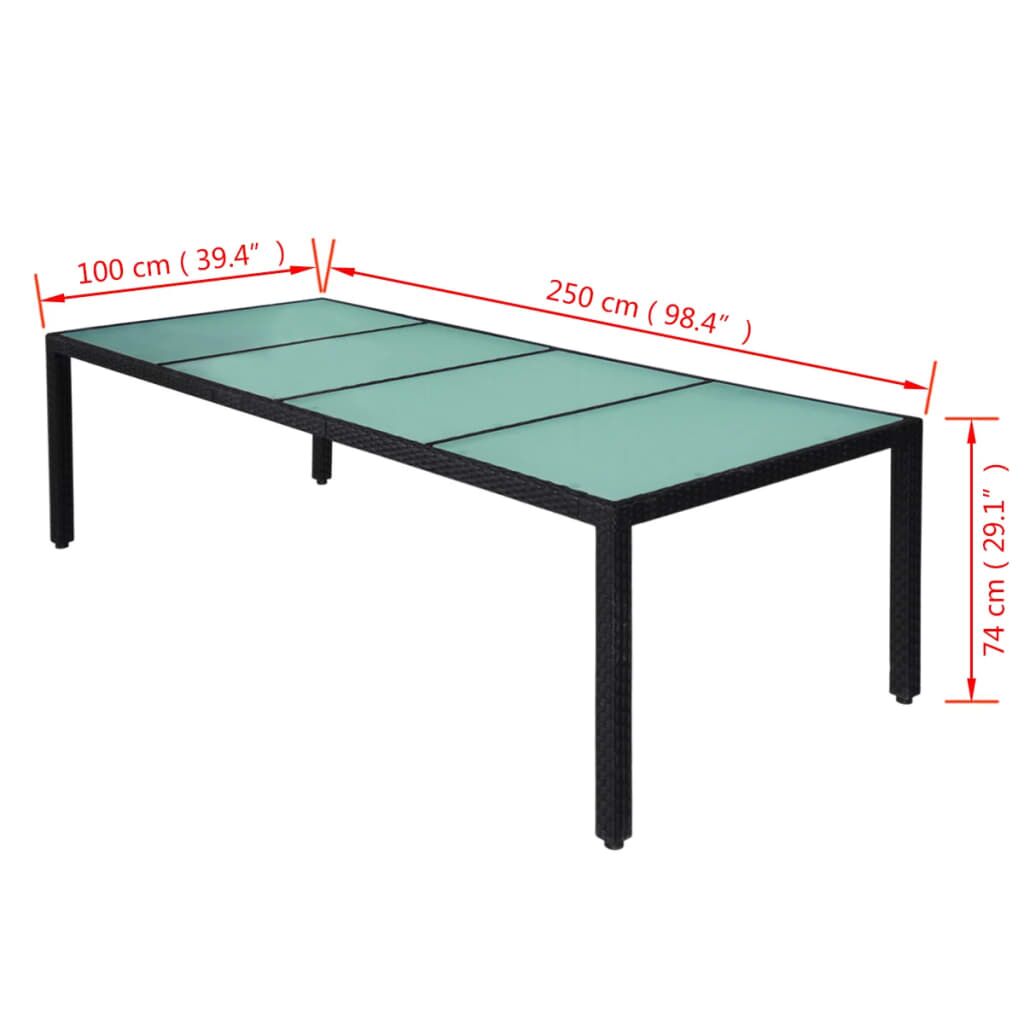 Vidaxl Set Comedor De Jardín 11 Piezas Y Cojines Ratán Sintético Negro_2