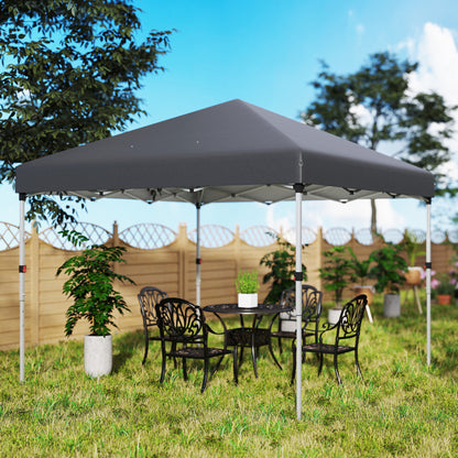 Outsunny Carpa Plegable 3x3 M Altura Ajustable Y Bolsa De Transporte Gris Oscuro_3