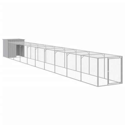 Vidaxl Gallinero Y Corral Acero Galvanizado Gris Claro 110x1017x110 Cm_0