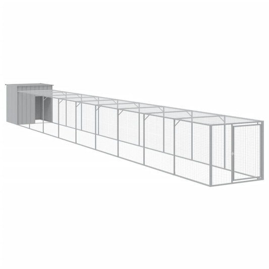 Vidaxl Gallinero Y Corral Acero Galvanizado Gris Claro 110x1017x110 Cm_0