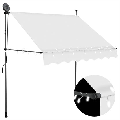 Toldo Manual Retráctil Con Led Crema 200 Cm_1