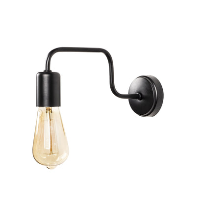 Aplique De Pared, Metal , Negro, 4x28x11, Casquillo E 27 Max 40 W_0