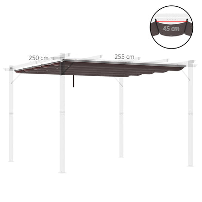 Outsunny Cubierta Para Pérgola Retráctil 2,5x2,55m Para Marco De 3x3 M Café_2
