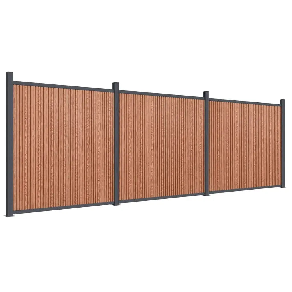 Panel De Valla Wpc Marrón 526x186 Cm / Vetonek_4