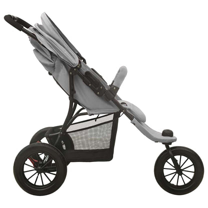 Vidaxl Carrito De Bebés De Acero Gris Claro_3