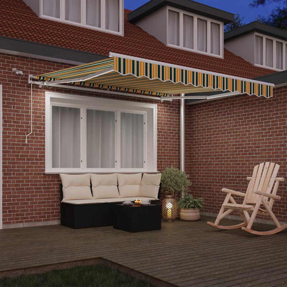 Toldo Retráctil Verde Y Amarillo 300 X 250 Cm Poliéster_2