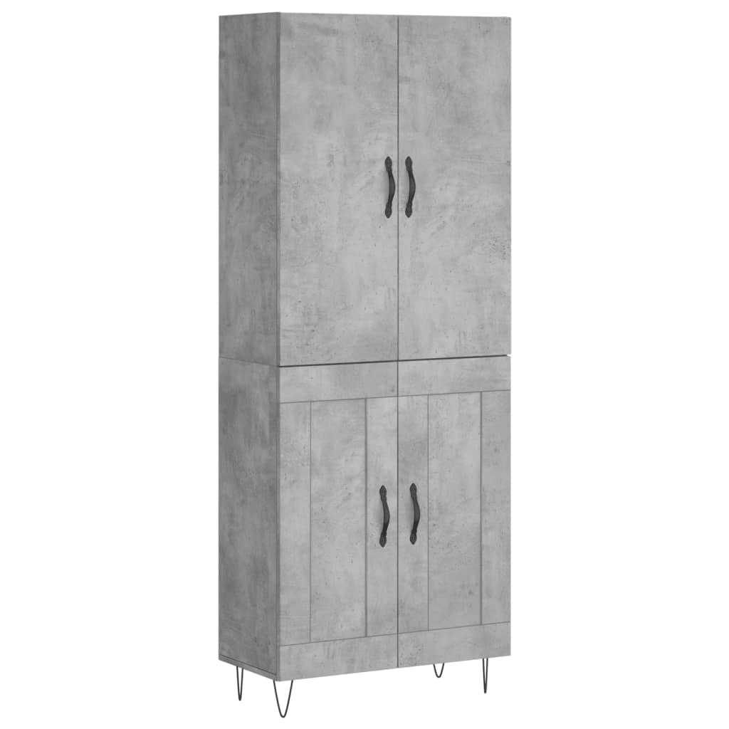 Aparador Alto Madera Contrachapada Gris Hormigón 69,5x34x180 Cm_1