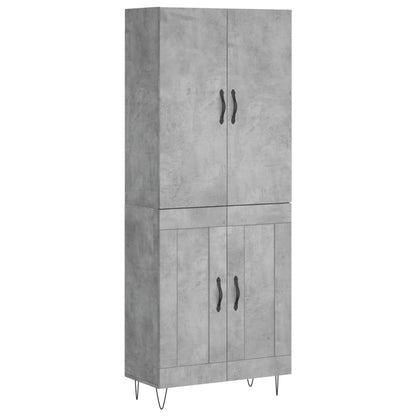 Aparador Alto Madera Contrachapada Gris Hormigón 69,5x34x180 Cm_1