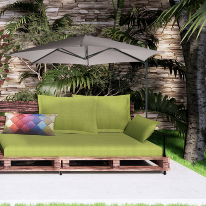 Well Home - Sombrilla Colgante Push Up Ø270cm Topo Con Base De Acero Cruzado