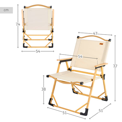 Pack 2 Sillas Plegables Altas Glamping Crema Aluminio Aktive_3