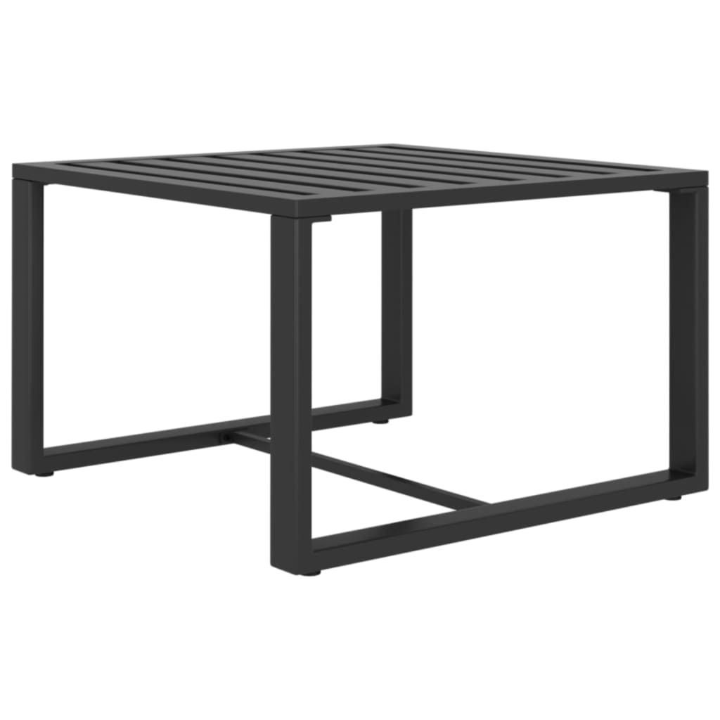 Conjunto De Sofás De Aluminio Negro Con Cojines Acolchados Y Mesa De Centro / Vetonek_4