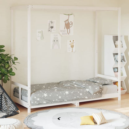 Vidaxl Estructura De Cama Para Niños Madera De Pino Blanco 80x200 Cm_1