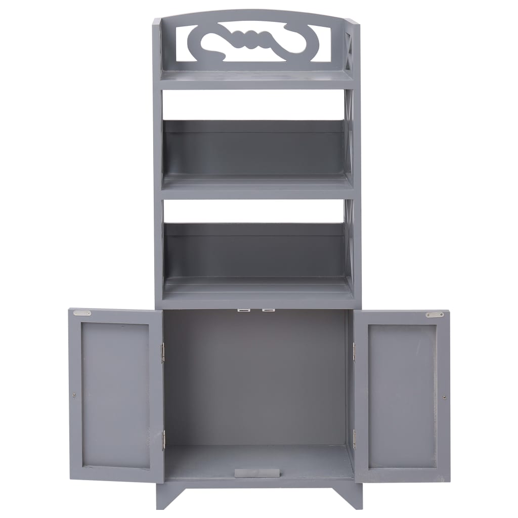 Mueble De Baño Madera De Paulownia Gris 46x24x116 Cm_2