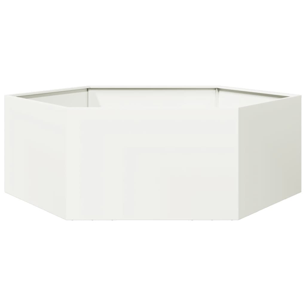 Jardinera Hexagonal Acero Blanco 138x120x45 Cm_5