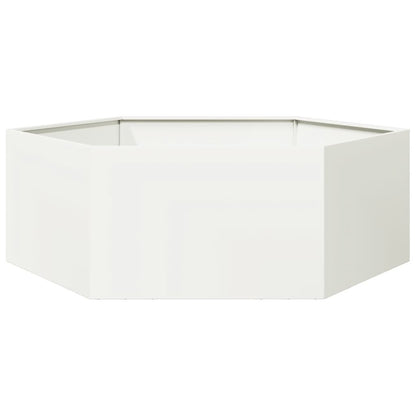 Jardinera Hexagonal Acero Blanco 138x120x45 Cm_5