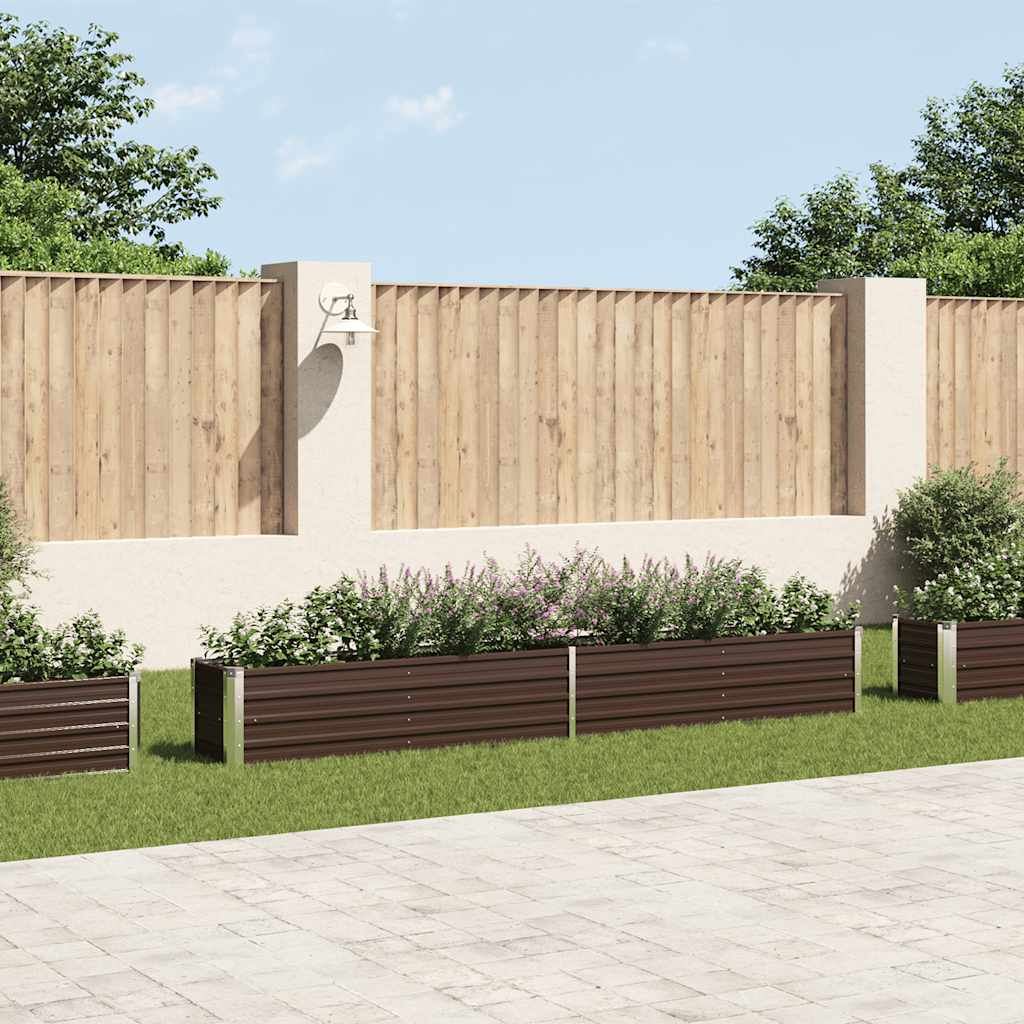 Arriate De Jardín De Acero Galvanizado Marrón 320x40x45 Cm_1