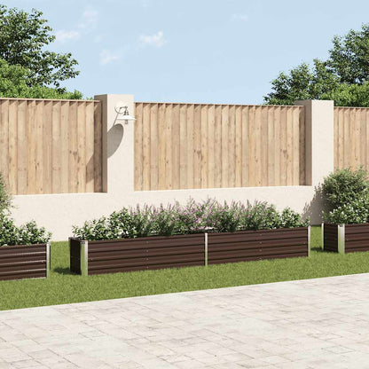 Arriate De Jardín De Acero Galvanizado Marrón 320x40x45 Cm_1
