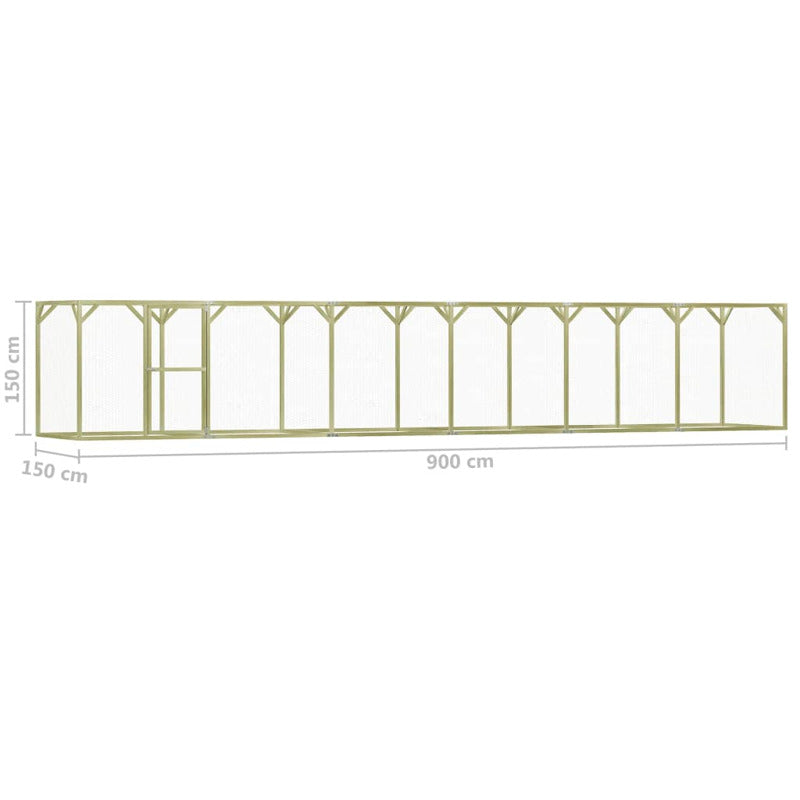 Vidaxl Gallinero De Madera De Pino Impregnada 1,5x9x1,5 M_5