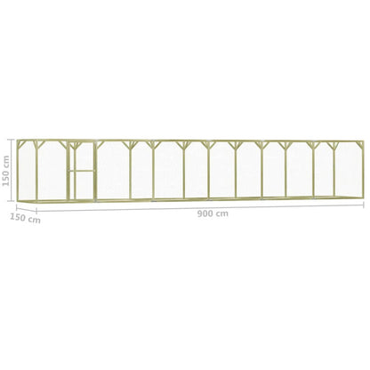 Vidaxl Gallinero De Madera De Pino Impregnada 1,5x9x1,5 M_5