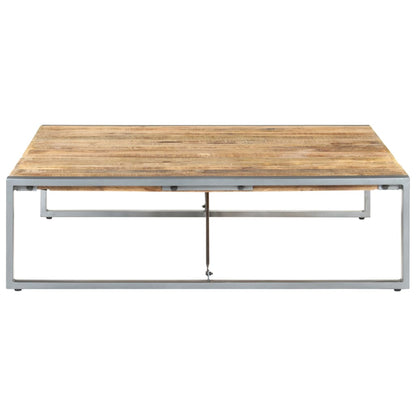 Mesa De Centro Madera De Mango Rugosa 140x140x40 Cm_1