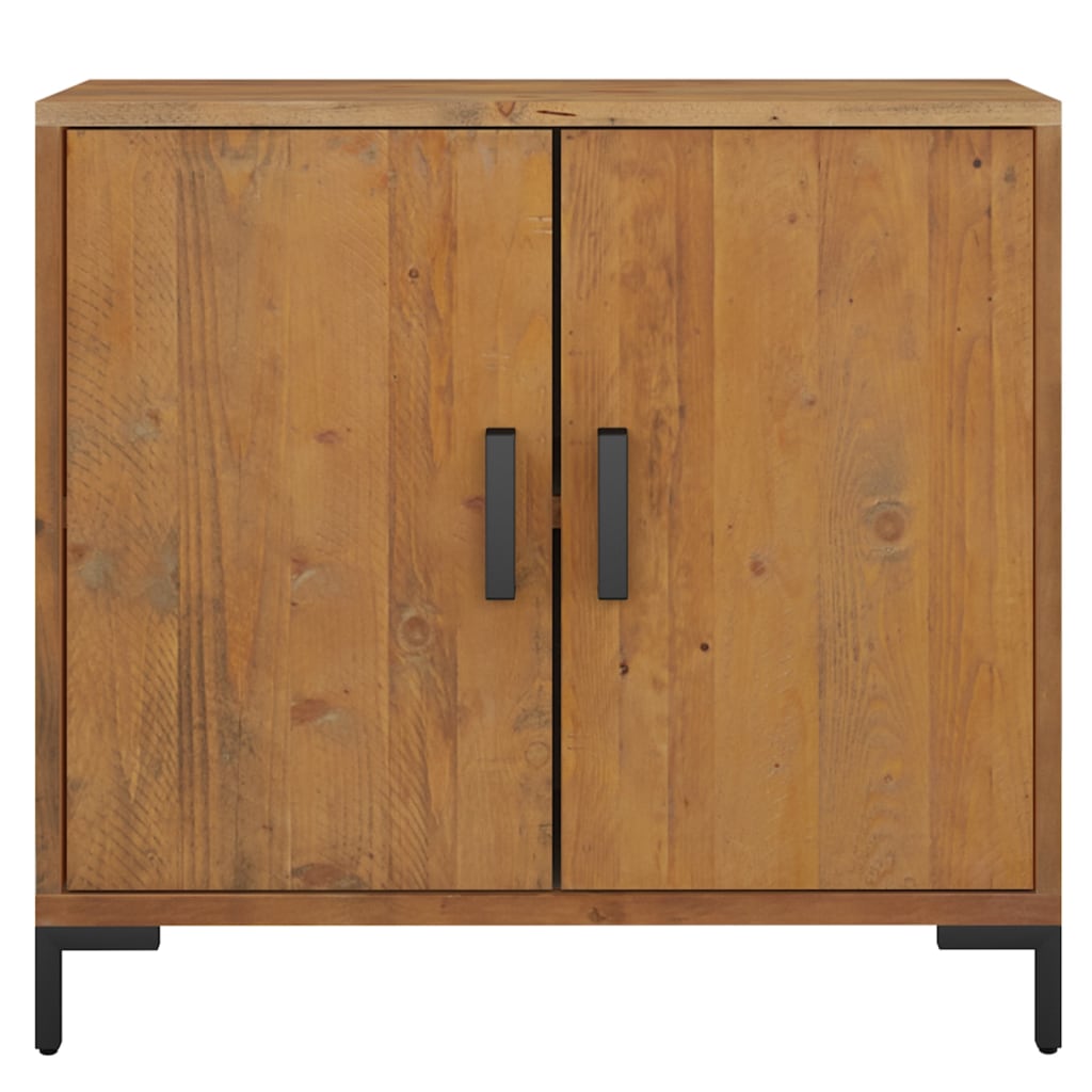 Aparador De Madera Maciza De Pino Marrón 75x35x70 Cm / Vetonek_4