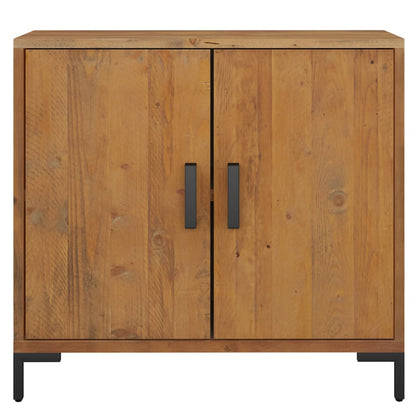 Aparador De Madera Maciza De Pino Marrón 75x35x70 Cm / Vetonek_4