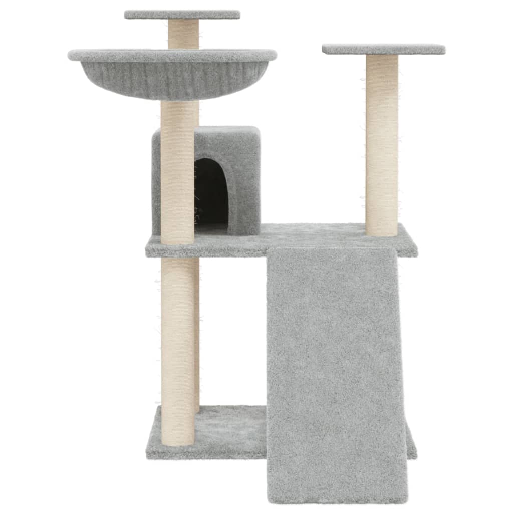 Rascador Para Gatos Con Postes De Sisal Gris Claro 83 Cm_2