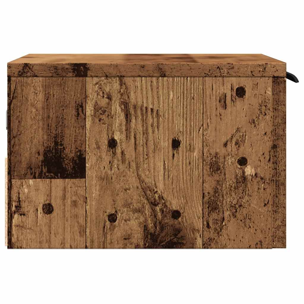Mesitas De Noche De Pared 2 Uds Madera Envejecida 34x30x20 Cm_4