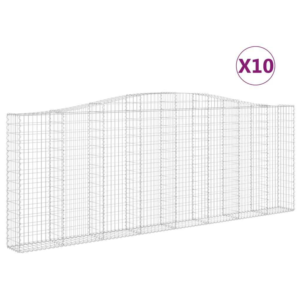 Cestas De Gaviones 10 Uds Forma De Arco Hierro 400x30x140/160cm_0